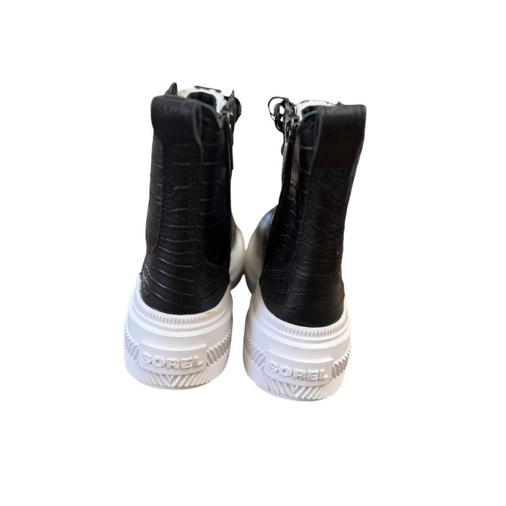 Sorel Ona Ave Lace Lux Waterproof Croc-Embossed Black Boots – Sz 8.5M - Picture 4 of 8